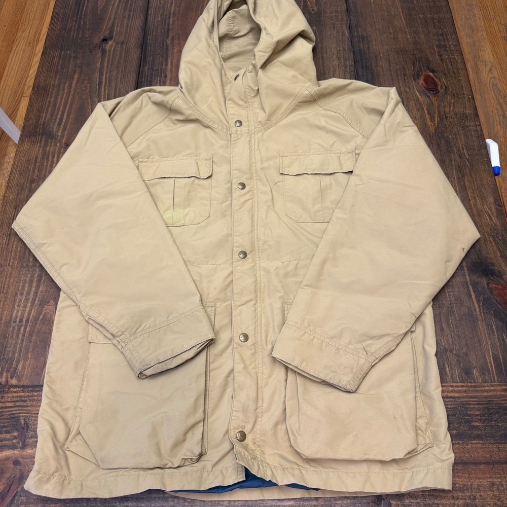 L.L.Bean Baxter State Parka Mens L Khaki Jacket Hooded Button Up vintage 1970s